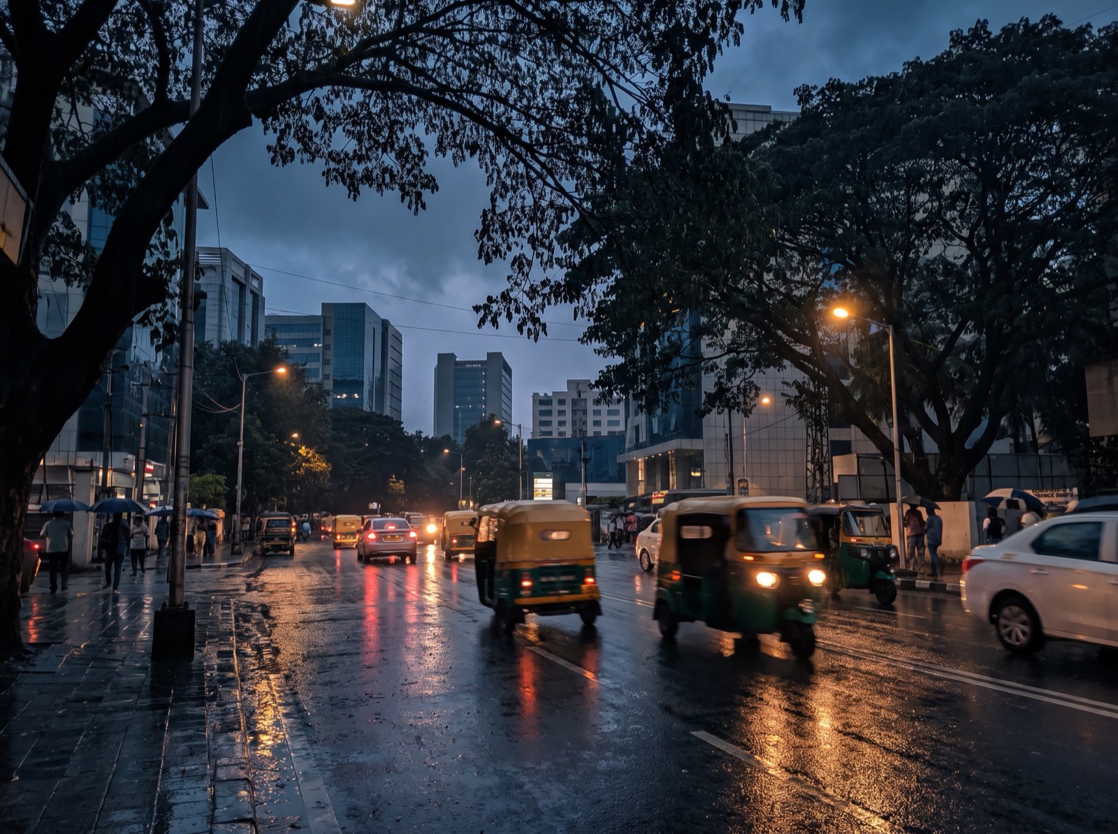 Bengaluru street at dusk